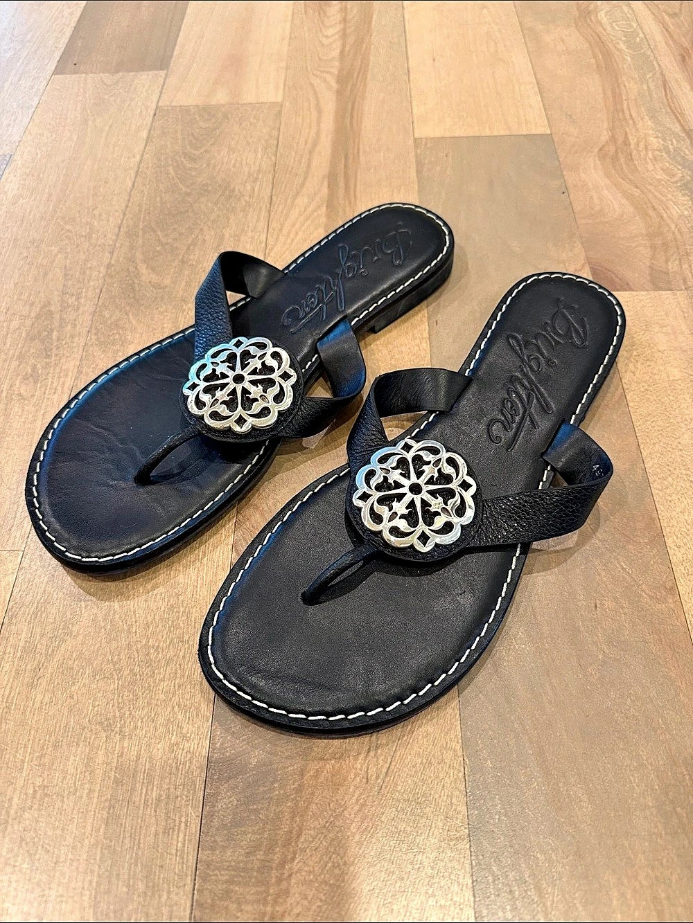Brighton Black Floral Ornament Sandals